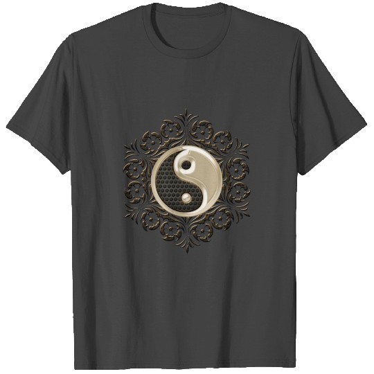 The sign ying and yang with flowers T Shirts