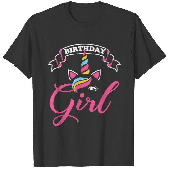 Birthday Girl Rainbow Unicorn outfit happy party T-shirt