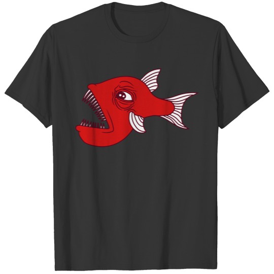 deep sea fish dangerous teeth ugly evil monster cr T-shirt