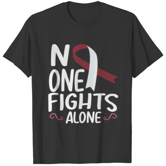Neck Cancer Awareness Support Suvivor Burgundy T-shirt
