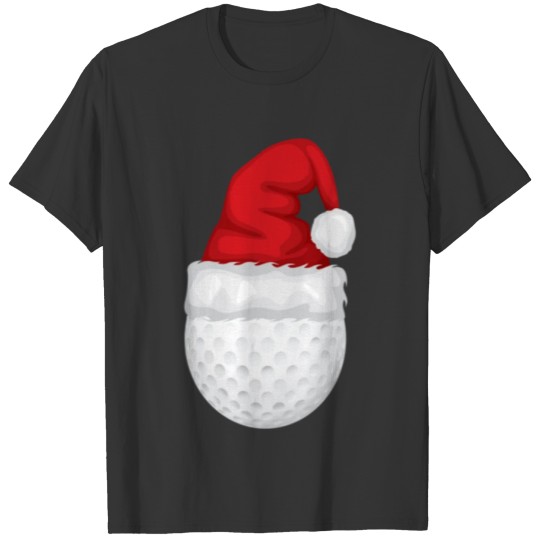 Santa Hat Golf Ball Golfer Golfing Christmas Gift T-shirt