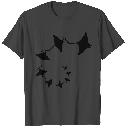 many stingray pattern spiral swim diving silhouett T Shirts