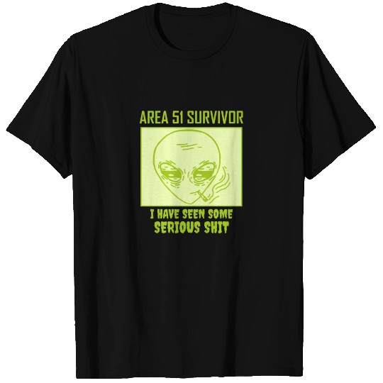 Area 51 Survivor Smoking Alien T Shirts