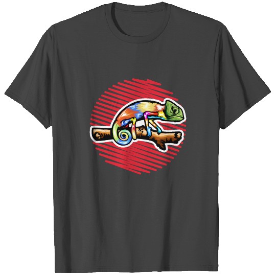 CHAMELEON vector art hand made drawing T Shirts