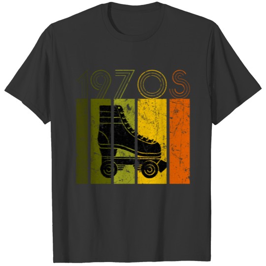 1970s Roller Skate design Retro Distressed & Worn T-shirt