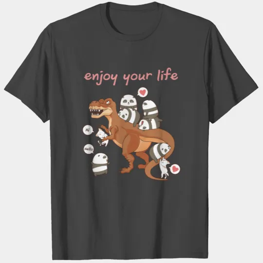 Dino, T-Rex, Cute Panda, Sweet Kawaii Cat T Shirts