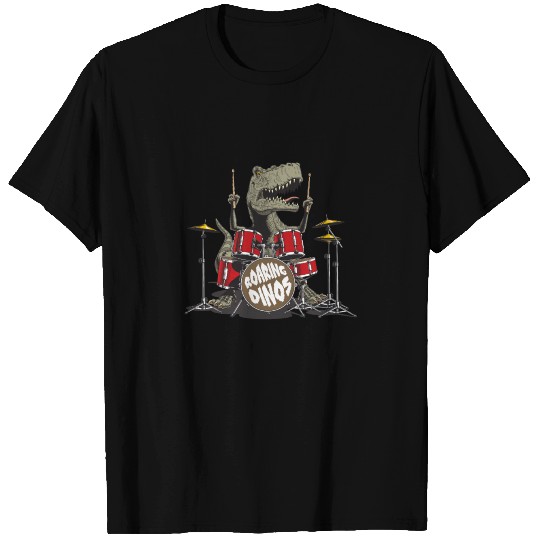 TRex Drummer - Tyrannosaurus Dinosaur Music T Shirts