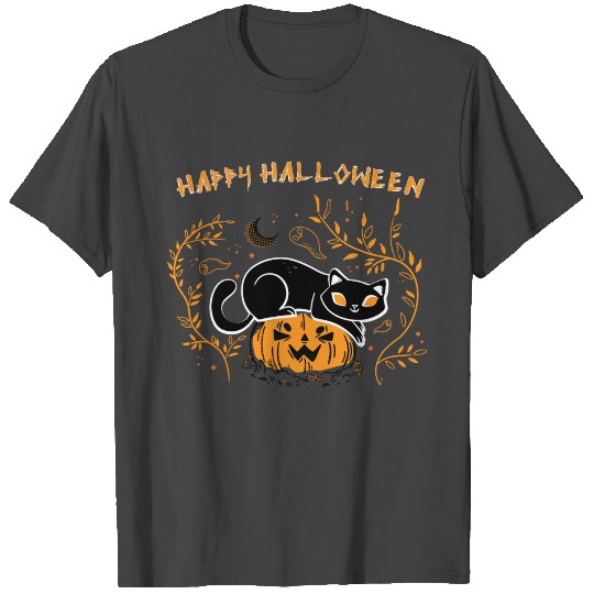 happy halloween cat love T Shirts