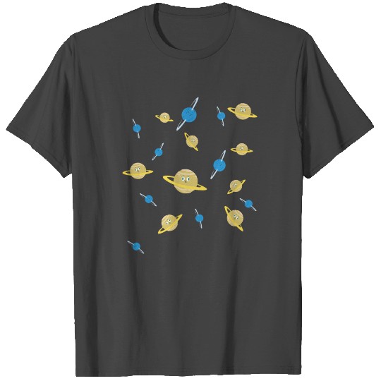 Solar System Planets Saturn Moon T Shirts