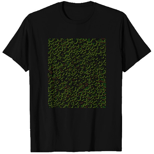 Red-Black-Green Neon Grid T Shirts