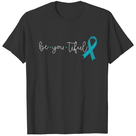 Ovarian Cancer Awareness Support Suvivor Hope Teal T-shirt