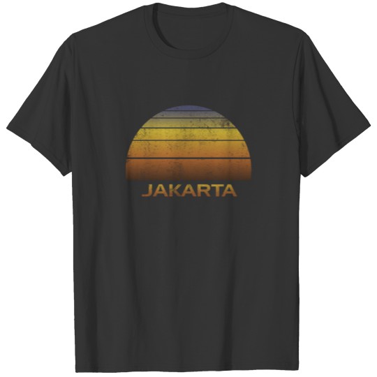 Vintage Sunset Family Vacation Souvenir Jakarta T-shirt