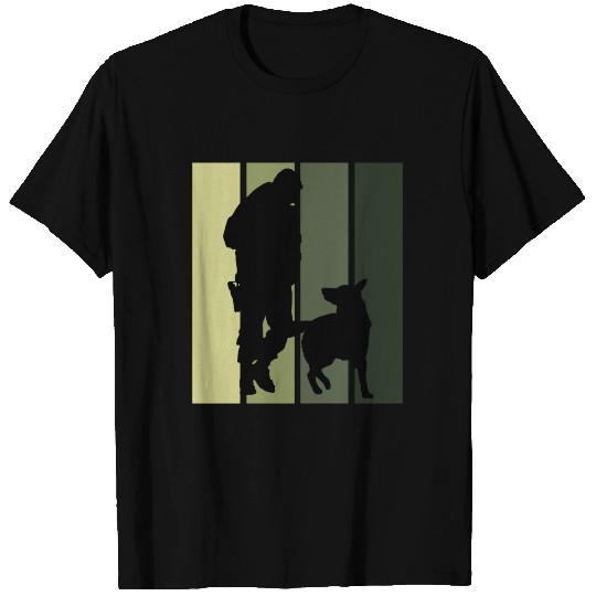 Army Soldier with Dog Weapon Gift T Shirts