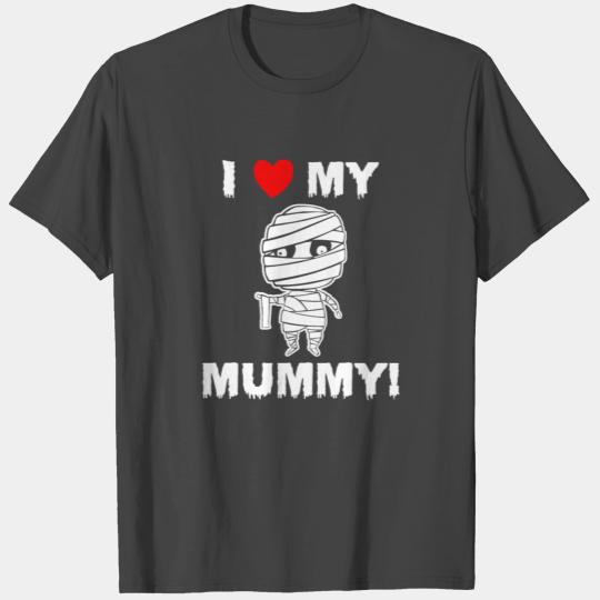 Kids Cute I Love My Mummy Funny Halloween graphic T Shirts