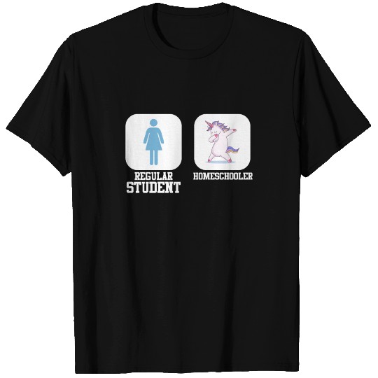Homeschool Unicorn versus Boring Regular Student T Shirts
