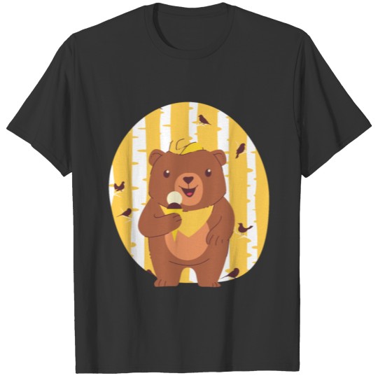 Cute Bear With Ice Cream T-shirt