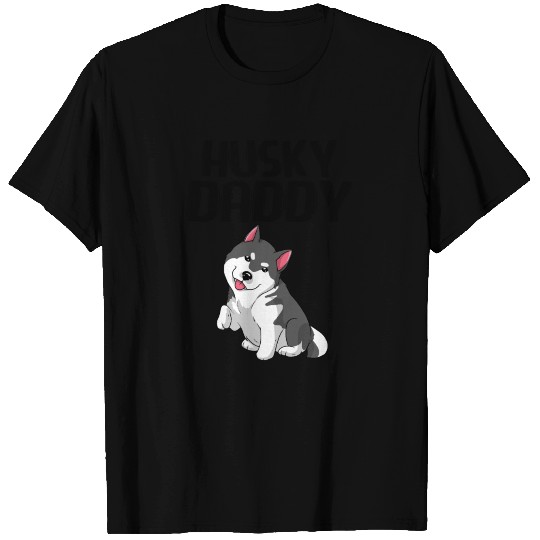 Dog Siberian Husky Puppy Daddy Cuddly Novelty T Shirts