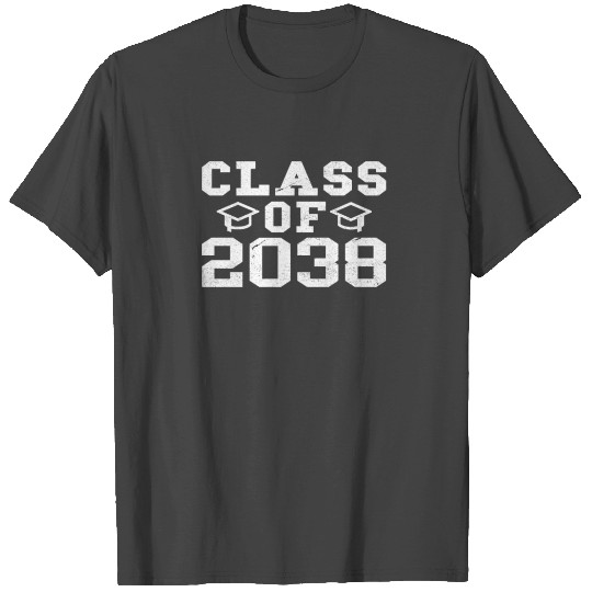 Class of 2038 T Shirts, Kindergarten to Graduation