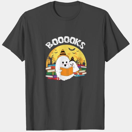 Booooks Ghost Reading Books Halloween T Shirts Gifts