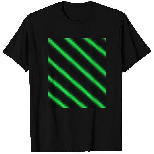 Black neon green pattern T Shirts