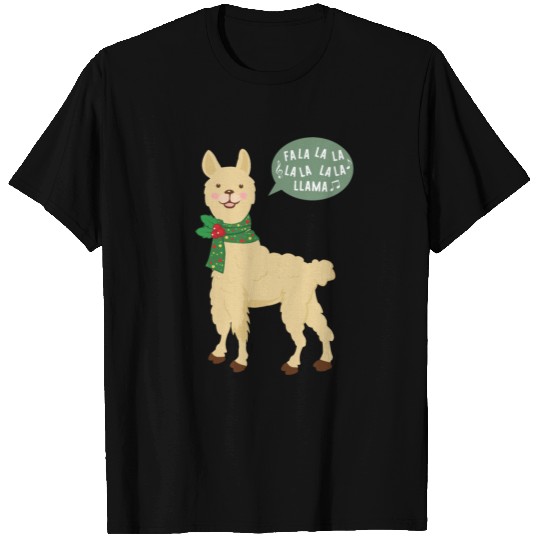 Cute Christmas Carol Singing Llama Holiday T Shirts