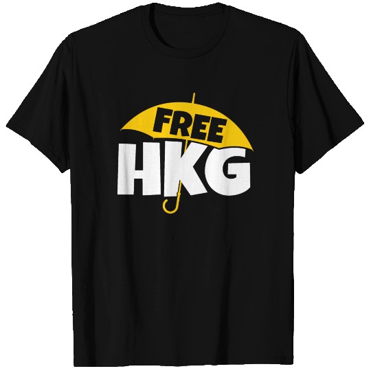 Free HKG Hong Kong Yellow Umbrella Movement T Shirts
