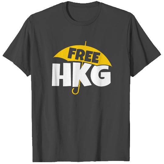 Free HKG Hong Kong Yellow Umbrella Movement T Shirts