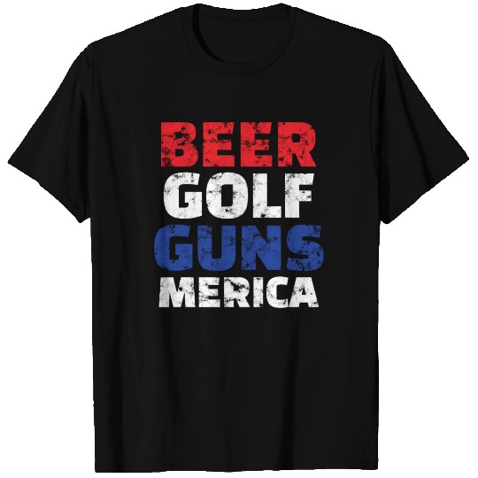Golf Beer Golf Guns Merica Texas Design Gift Idea T Shirts