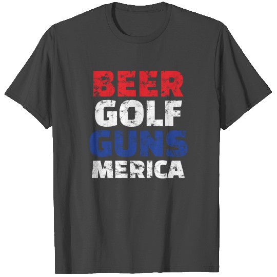 Golf Beer Golf Guns Merica Texas Design Gift Idea T Shirts