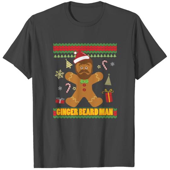Ugly Ginger Beard Man Holiday Gingerbread T Shirts