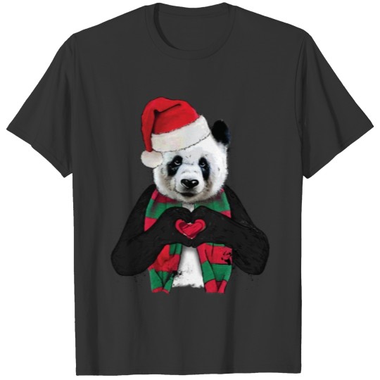 Christmas Panda Cute Holiday Love design T Shirts