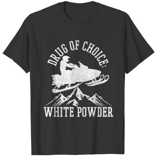 Snowmobile White Powder Funny Gift T-shirt