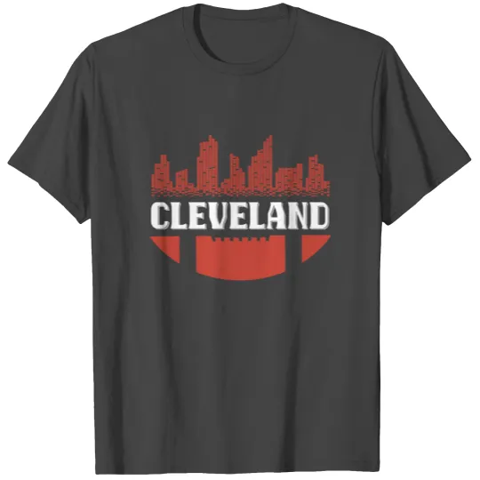 Downtown Cleveland Ohio Skyline Football T Shirts