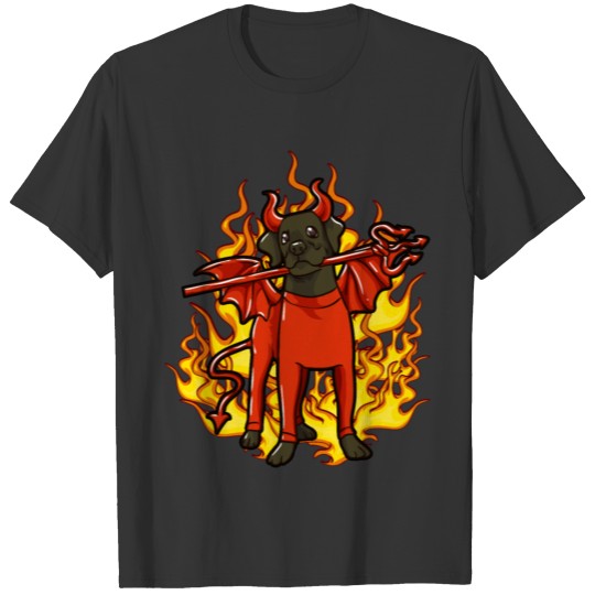 Rottweiler in Devil Halloween Costume Art T-shirt