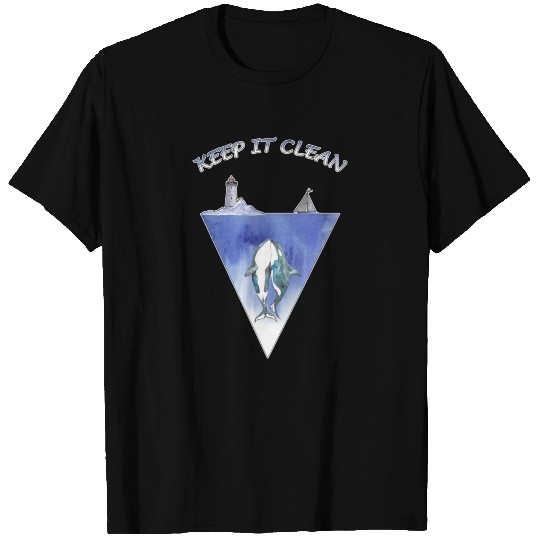 Ocean, Keep it Clean, Orca Whales, Climate Protect T Shirts