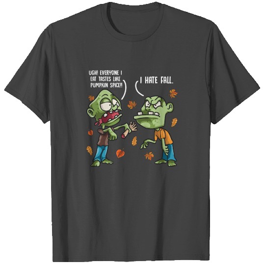 Funny Zombies and Pumpkin Spice Fall Gift design T Shirts