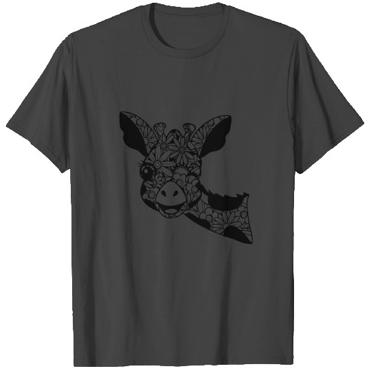 Doodle winking giraffe line art trans T Shirts