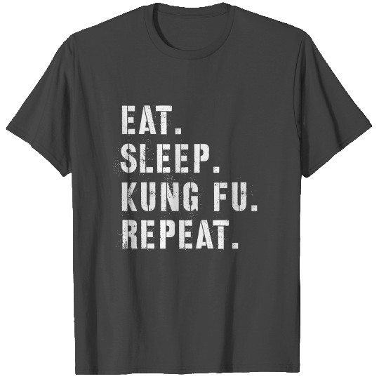 Eat Sleep Kung Fu Repeat Slogan Karate gift T Shirts