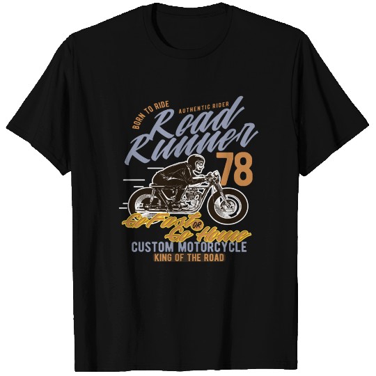 Road Runner Motorcycle Biker Bikers Racer T Shirts