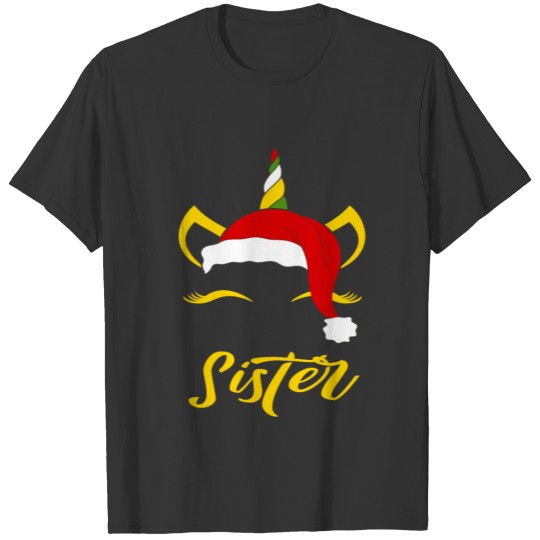 Sister Santa Claus Unicorn Christmas Family T Shirts