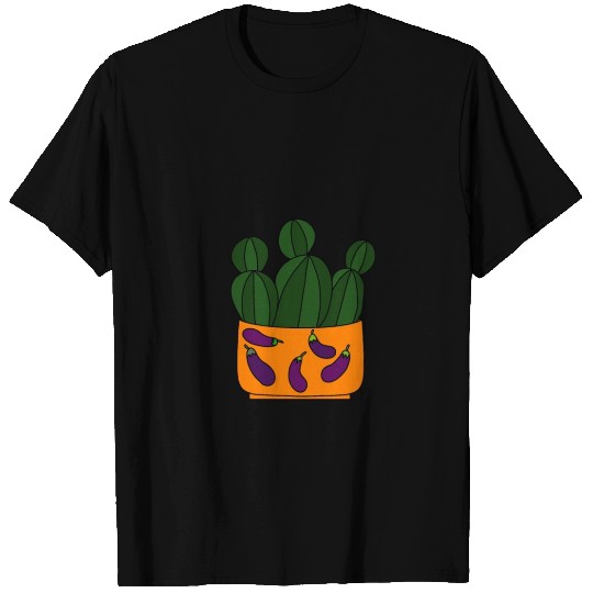 Eggplant Cactus Pot T Shirts