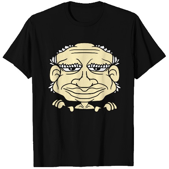 hole floor hiding big head old man face funny cart T Shirts