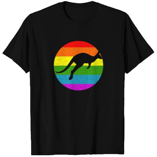 Rainbow Red Kangaroo T Shirts
