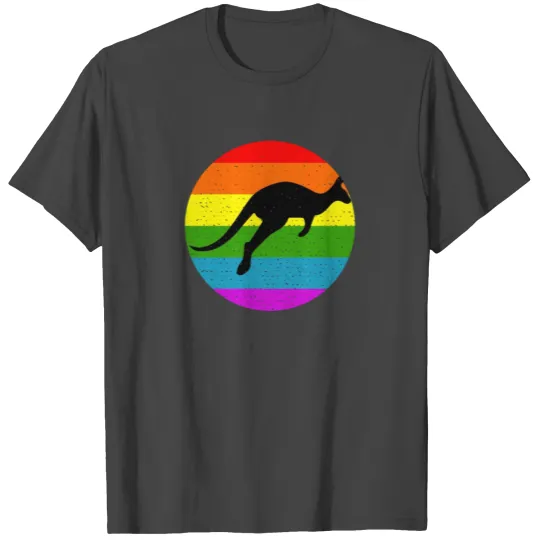 Rainbow Red Kangaroo T Shirts