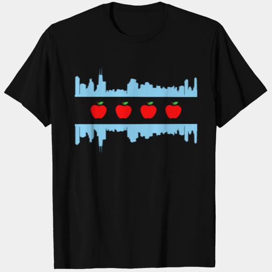 Chicago Flag Teacher Red Apple Teachers T Shirts