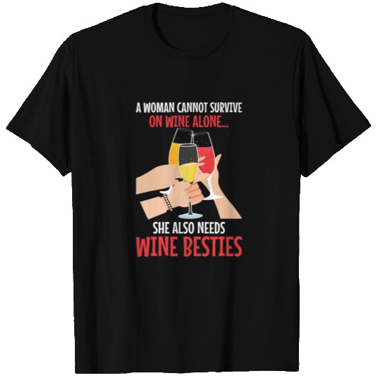 Wine Girlfriend Drinker Besties Diva T Shirts