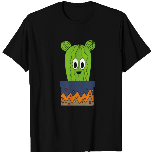 Happy Cactus In A Patterned Pot T Shirts
