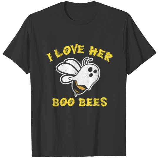 Boo Bees Halloween Couple I Love Her Matching T Shirts
