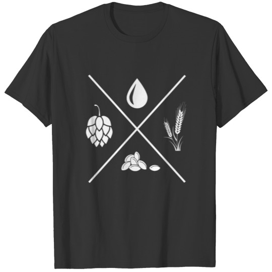 malt rye yeast barley water hops gift T-shirt