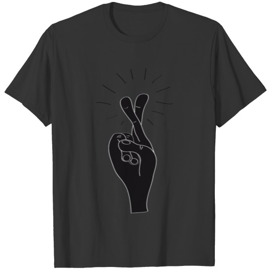 Alien Fingers Crossed Black T-shirt